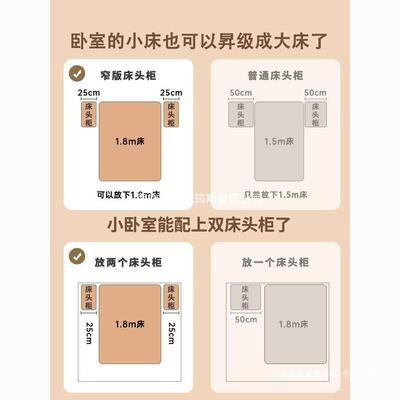 超窄床头柜简易轻31332收纳柜奢卧室夹缝实小木意型窄柜创床边置