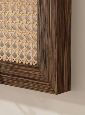 实改木中古风电表箱遮挡装画盖板弱电箱遮丑中F99S5MJ5带挂钩新式