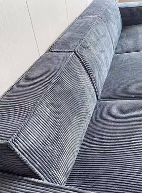 出口真厅空压缩发豆UTY腐块灯绒布艺沙发纯海绵无骨架卷沙包客芯