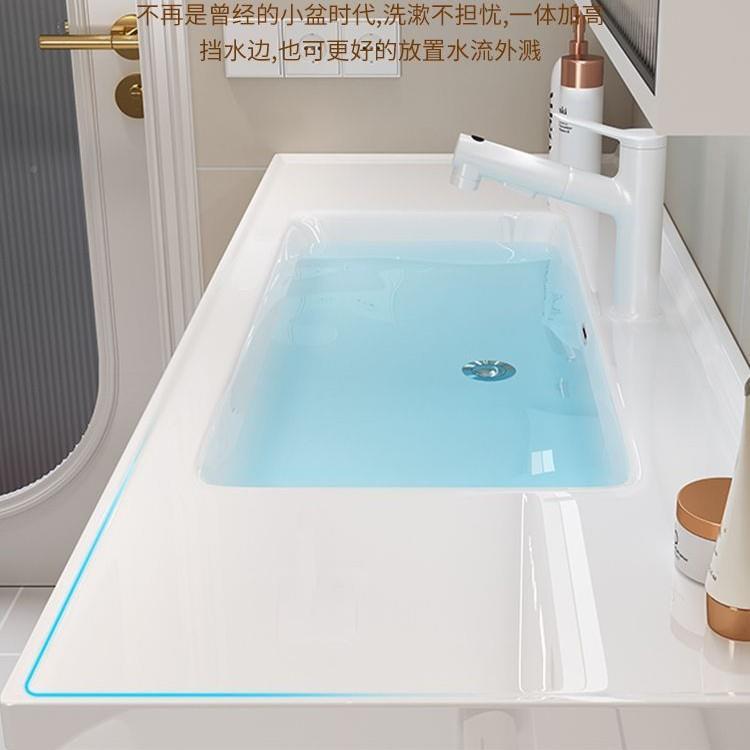 新款卫生间奶油瓷白373色洗手合洗漱组合陶浴室柜套装组落地式一