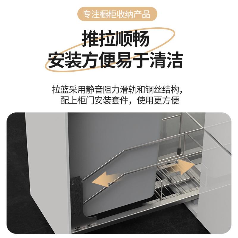 家用橱柜垃圾隐桶单桶大容量连门带圾盖厨房抽拉嵌入藏TDPBC3-3式