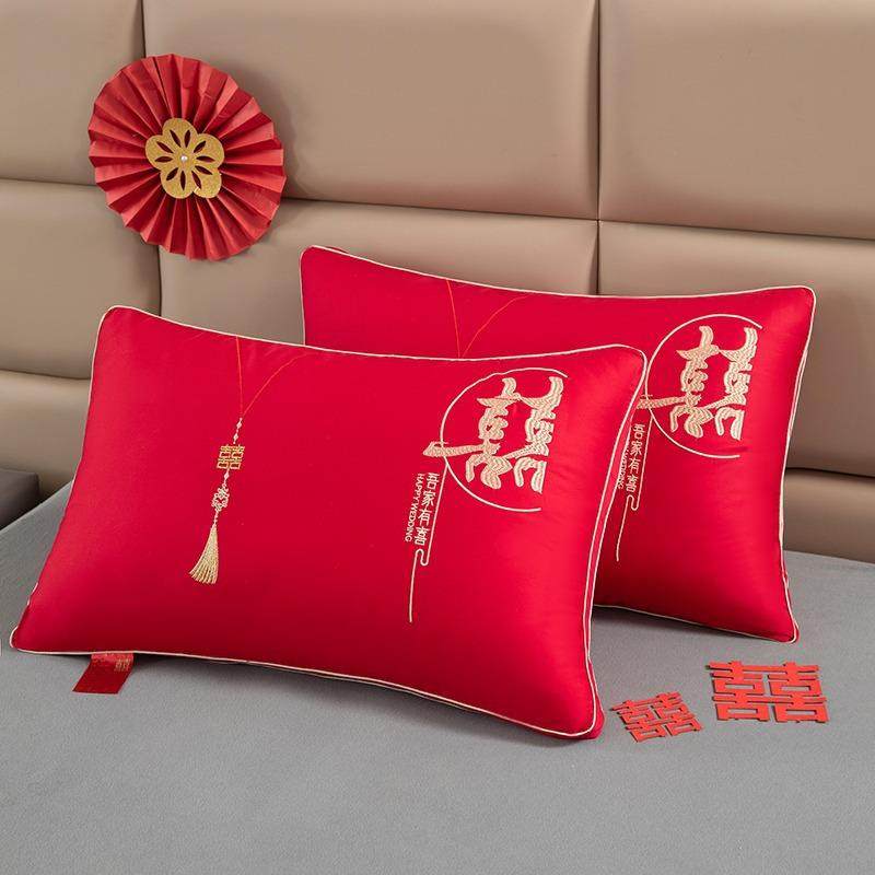 喜新婚结婚枕头家用大色红庆陪枕芯成人女方嫁zy202509婚庆枕一对
