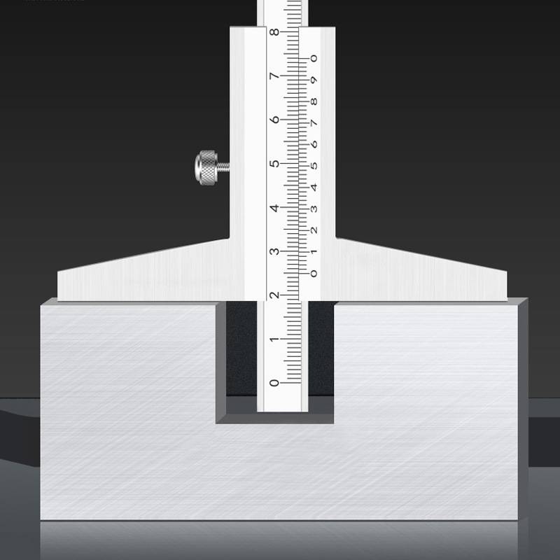 桂林桂量深度尺0-150-200-300-500-1000mm高精度桂量游标深度卡尺
