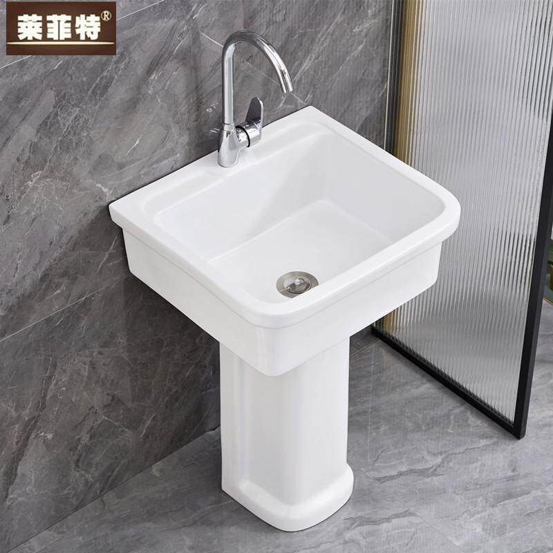 W6阳台盆立柱洗衣陶瓷方用型落地柱家式新品洗衣槽庭AZF院水池淘