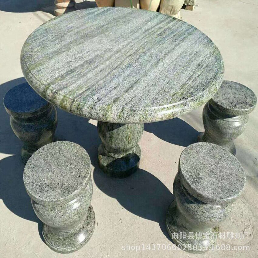 天然花岗岩户外圆桌石凳现货