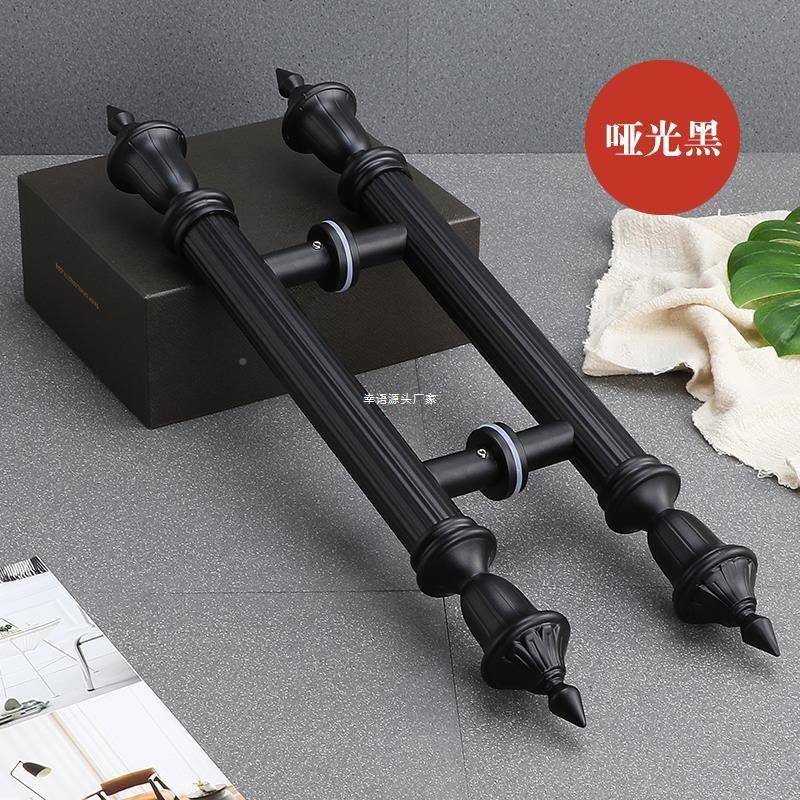 欧式仿古玫瑰金亚光拉手酒店kJTPtv玻璃推铜拉木门把手不加厚大锈