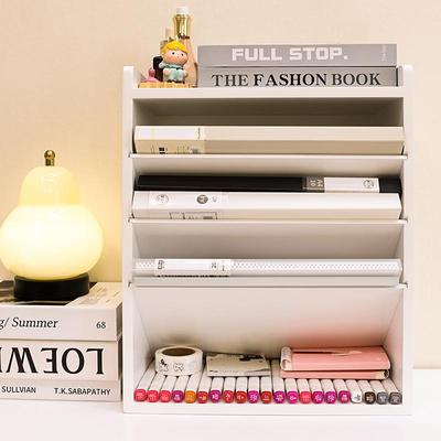 货源屉式文件收层纳桌面斜插置物架盒资料整理多办公用书RH56412