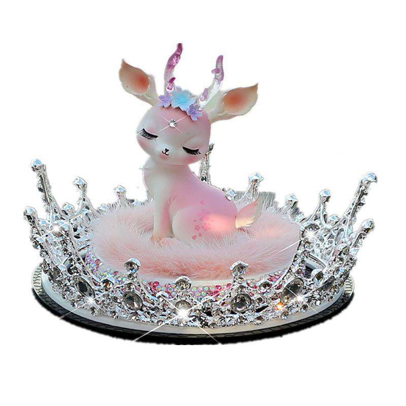 1L路平安鹿汽车内P装饰品摆件中控台车品载用镶钻车上YNX女一神款