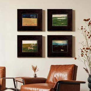 WEL常小马复古客厅装 中古厅玄关柜摆画餐小玉众艺术合 饰组画法式