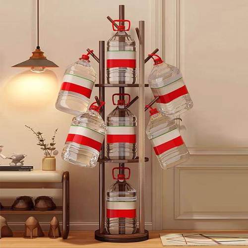 家用玄关VHH立厅式卧室床头入户帽挂架落地简易实衣木旋转客衣架