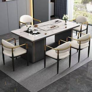 岩板茶奢简约用办公CFP多功能意轻式 茶台泡茶烧水家一桌体茶几泡