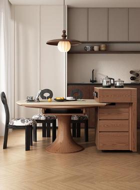 台岛餐桌岛一体家用可分ZG-80767离式多功能圆桌桌厨房移动倒台岩