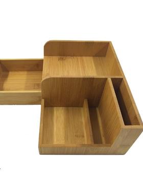 简办纳UEF公室面多约格桌多功能抽屉式创意收盒竹制收纳配件