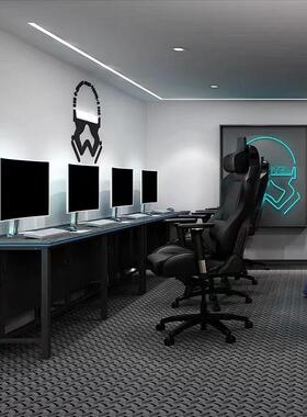 电竞店台式电脑桌网吧咖网情双层桌VGK侣双人酒一体组合桌椅套装