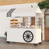 网红摊艺餐19804车摆摊小推车夜市商场超市销台售货促车移动小吃