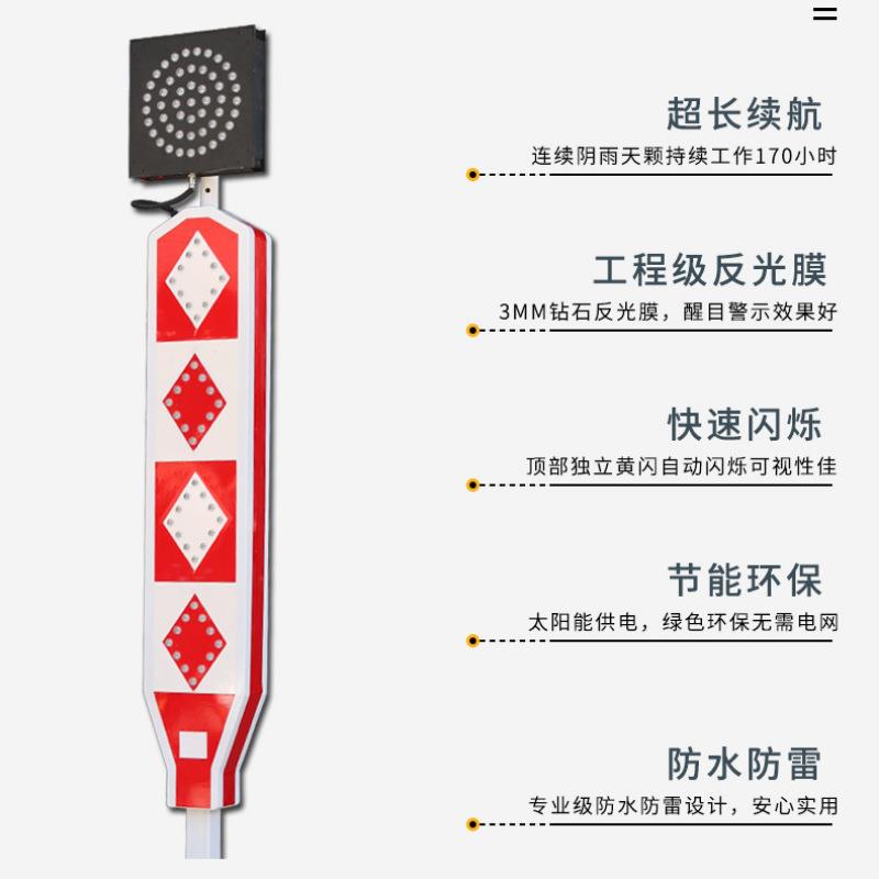 led行人优先黄闪灯学校路口频闪警示灯礼让行人太阳能道口标