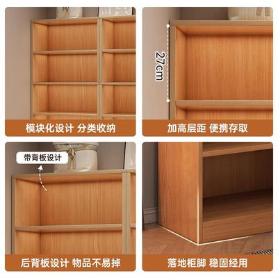 my书架落地置物架一体靠墙整墙转角客厅实木色家用储物书柜展示柜