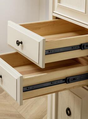 美式实衣木柜纯实四门大开衣橱轻奢木白色家具平门卧VYP室储物柜