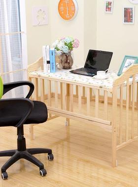 实木婴儿床新生儿实木环无漆保床宝宝摇床可移动变82570篮书桌拼