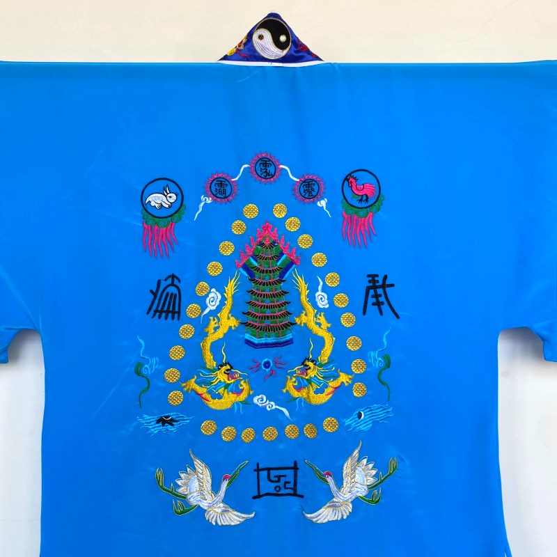 速发道士法衣蓝色道家用品高功法衣小袖玉罗霄台道袍道服 宵台衣