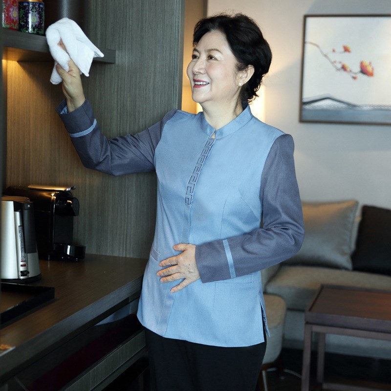 速发保洁服长袖酒店宾馆客房清洁工作服秋冬装阿姨物业餐厅制服