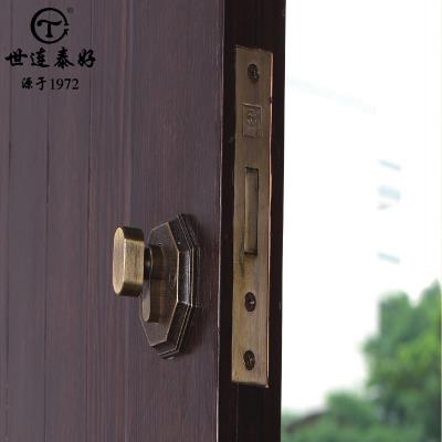 世连泰好全铜门锁卧室电视背景墙门锁黑色仿复古纯铜隐形门暗门锁