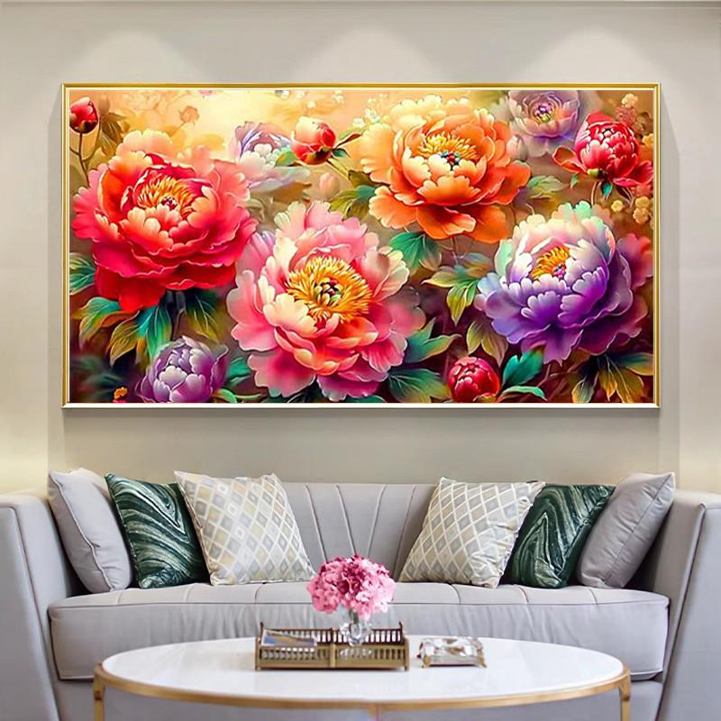 十字绣牡丹争艳2025新款线绣客厅卧室餐厅简约现代花卉满绣23色