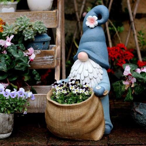 精灵甘道夫布袋花盆阳台花架地精摆件人物小矮人民宿庭院花园装饰