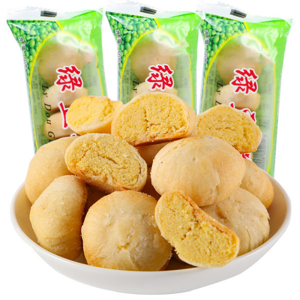 绿豆糕蒸绿豆饼传统老式手工酥皮学生早餐休闲零食不上火小吃特产
