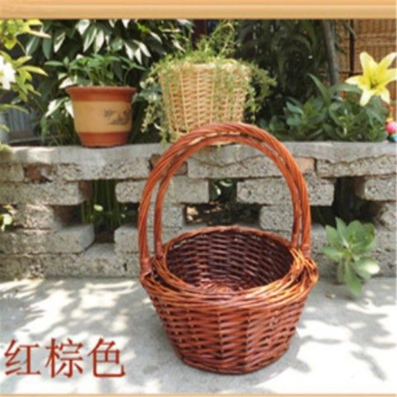 现货速发水果篮手提篮蔬菜篮子藤编篮子礼品包装篮鸡蛋篮竹篮野餐