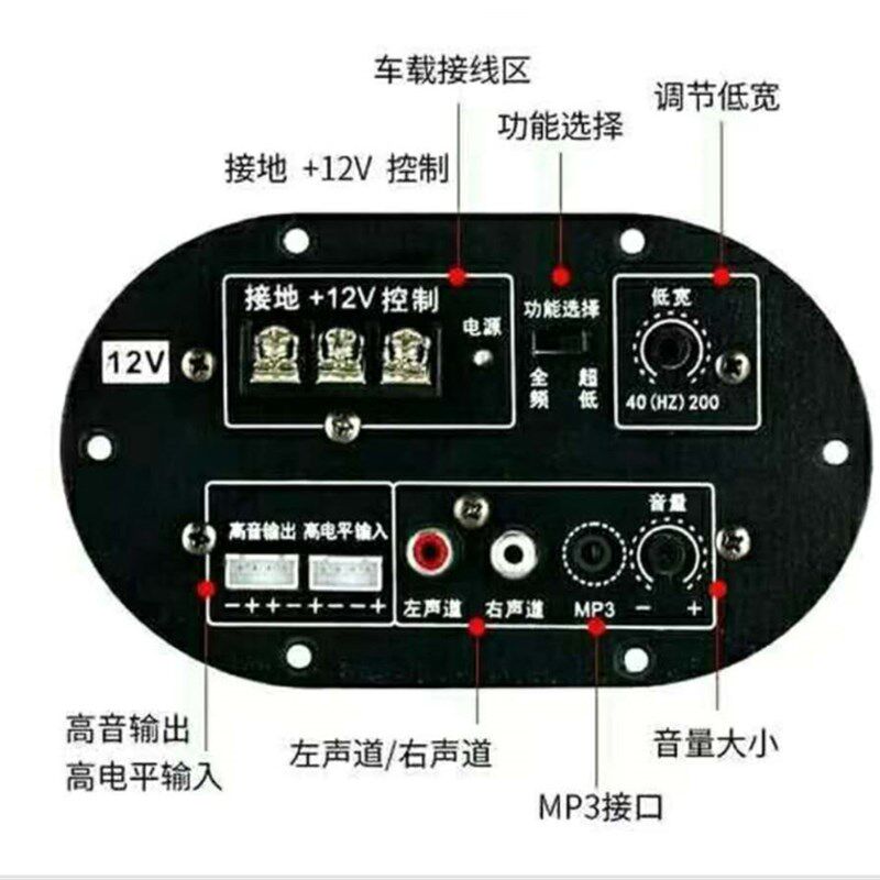 现货速发汽车低音炮车载6寸8寸12V有源功功率音箱重低音改装