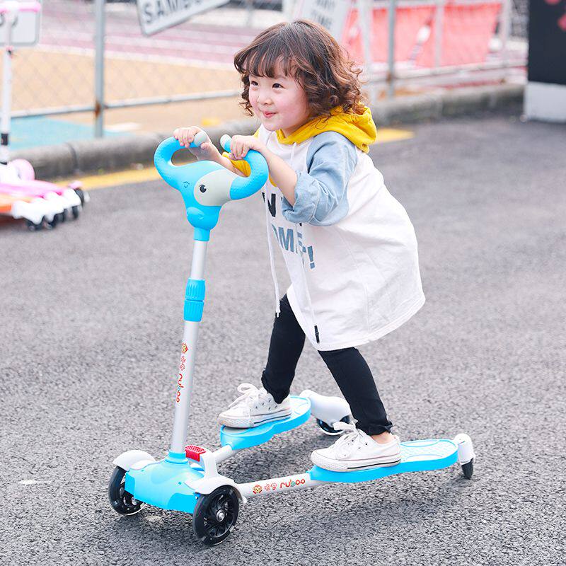 现货速发儿童滑板车2岁6滑滑车子蛙式剪刀车溜溜车小孩双脚分开脚