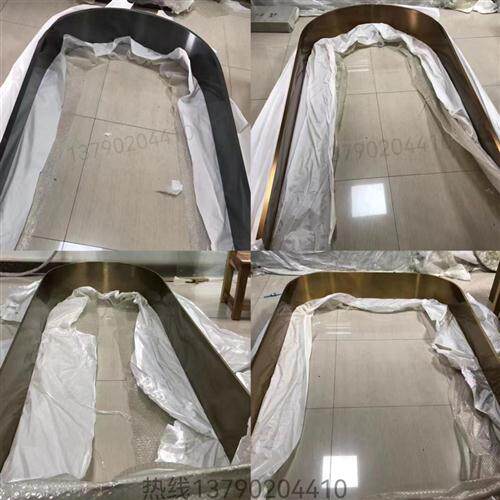 现货速发不锈钢半圆形拱门套垭口黑钛合金包边凹型条槽装饰天花吊