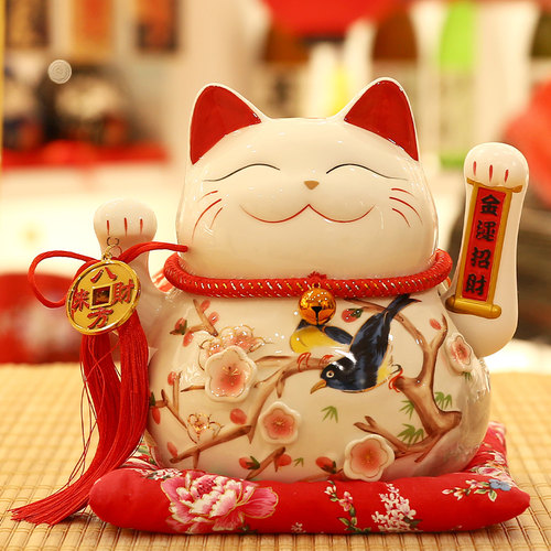 现货速发摇手招财猫摆件开业大号店铺收银台前台家居客厅装饰乔迁