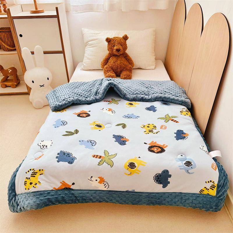 儿童被子OPQ豆豆秋冬季加厚保子暖冬棉被幼儿园宝宝午睡被被被春