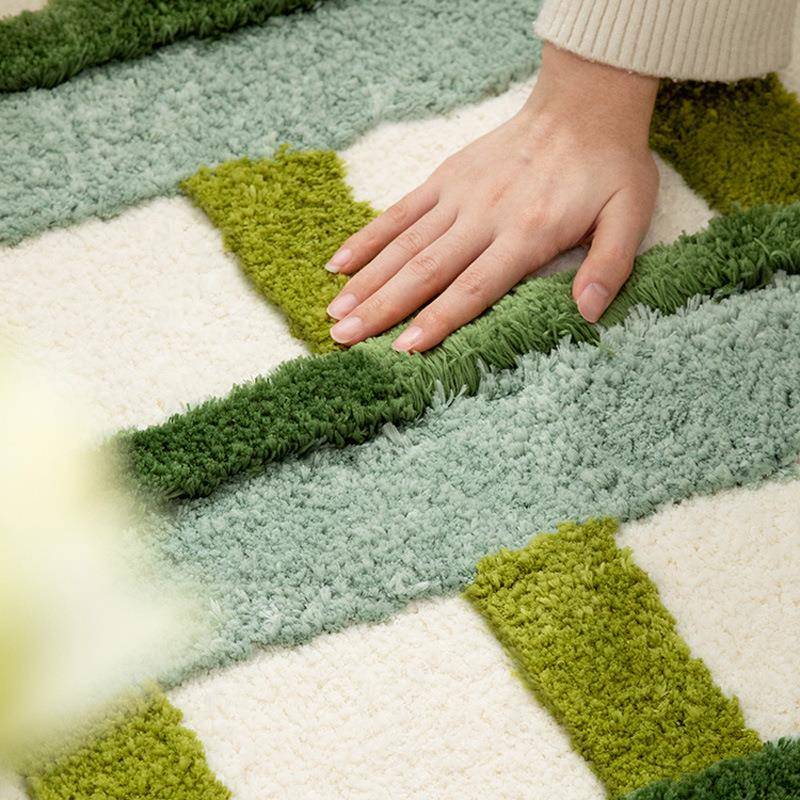 田小耐清新园植绒地TYA毯装饰垫簇绒隔折凉卧室书房磨可机洗地毯
