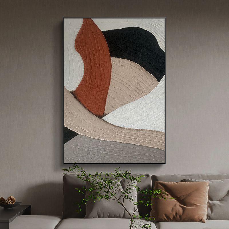 A007纯手绘厚象肌理油画立体抽玄客厅装饰画挂轻奢大幅落地画餐厅图片