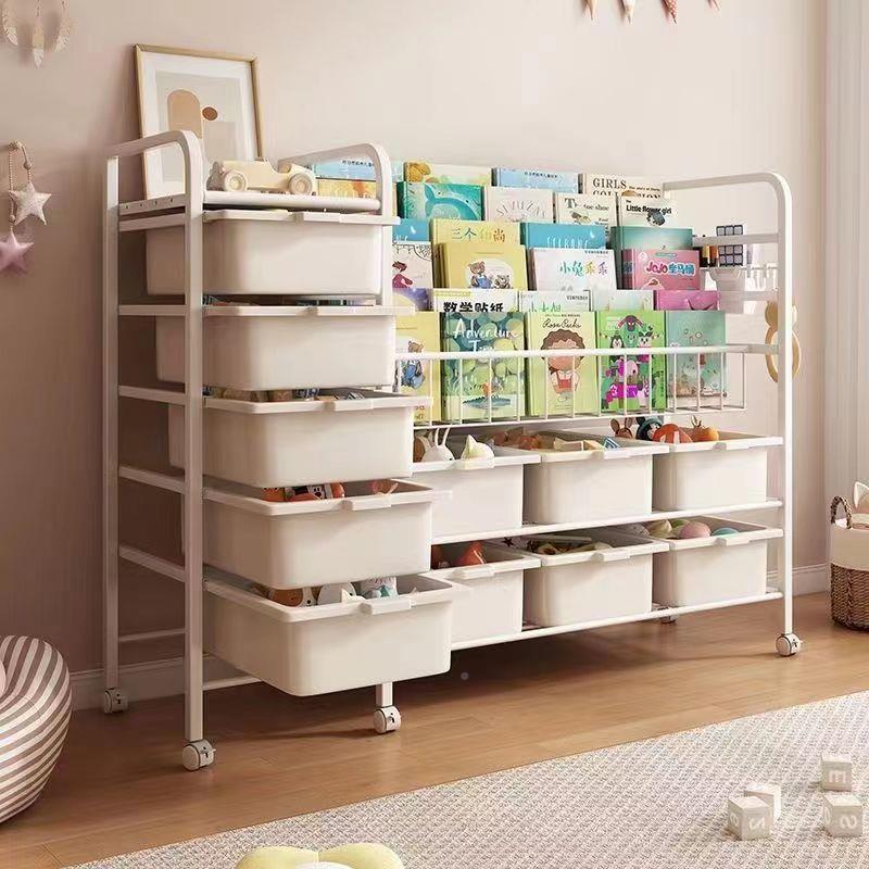 移书架家用绘本架具儿童阅读宝宝书柜落多TIP层玩动地收纳简易置