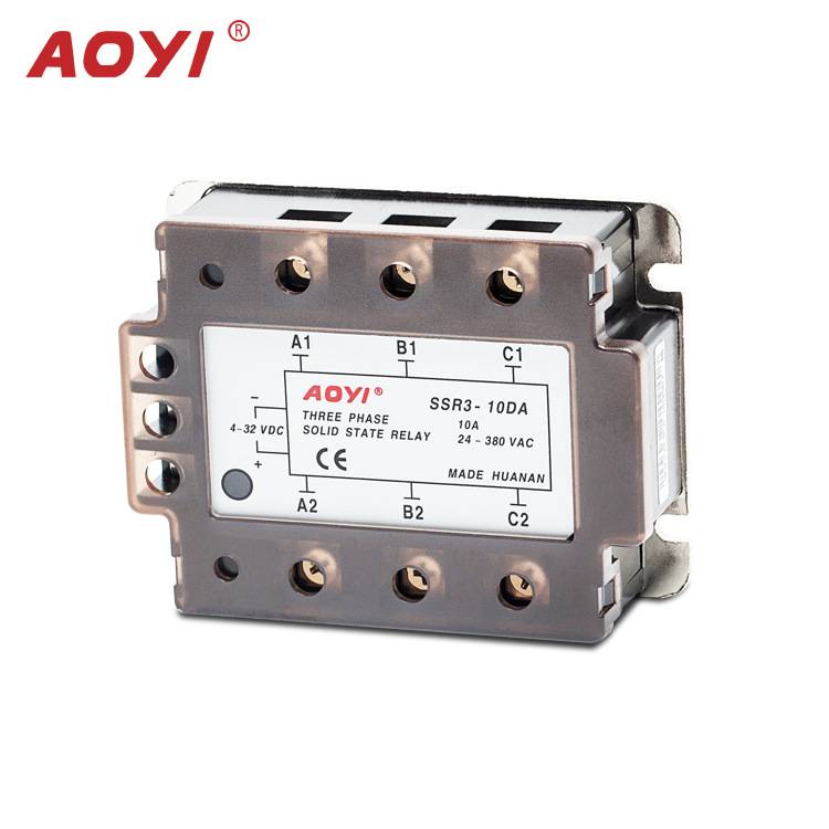 AOYI奥仪三相固态继电器SSR3-DA系列220v 380v直流控制交流继电器