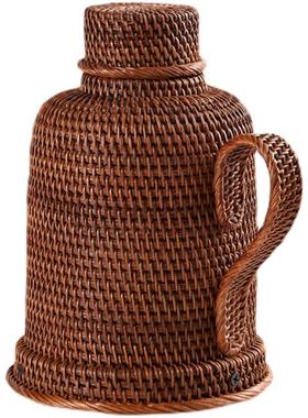 K9K老F76595MJ式藤编水瓶B热怀旧竹编暖水壶复古温开保水瓶民宿家