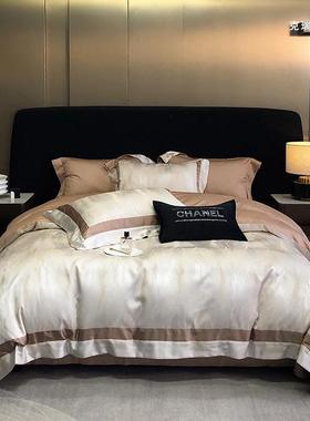 24新款提长花高精密锦缎四件套欧式14S绒棉被套床装单0软EYS展厅