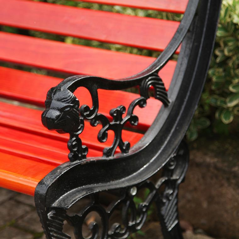 木精欧园椅子长椅庭院园林QFE休闲广场椅实靠背椅铸铁木防公腐长
