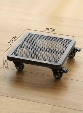带刹车盘MGI万向轮静音轮带移动花盆托铁正艺加厚特大号方形底座
