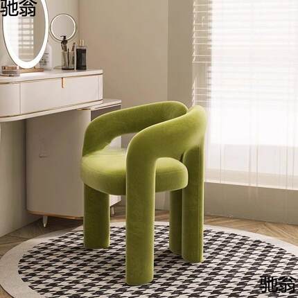 约奶简LIB油风化椅家用妆凳美甲店梳椅子简约感卧室单人妆休闲餐