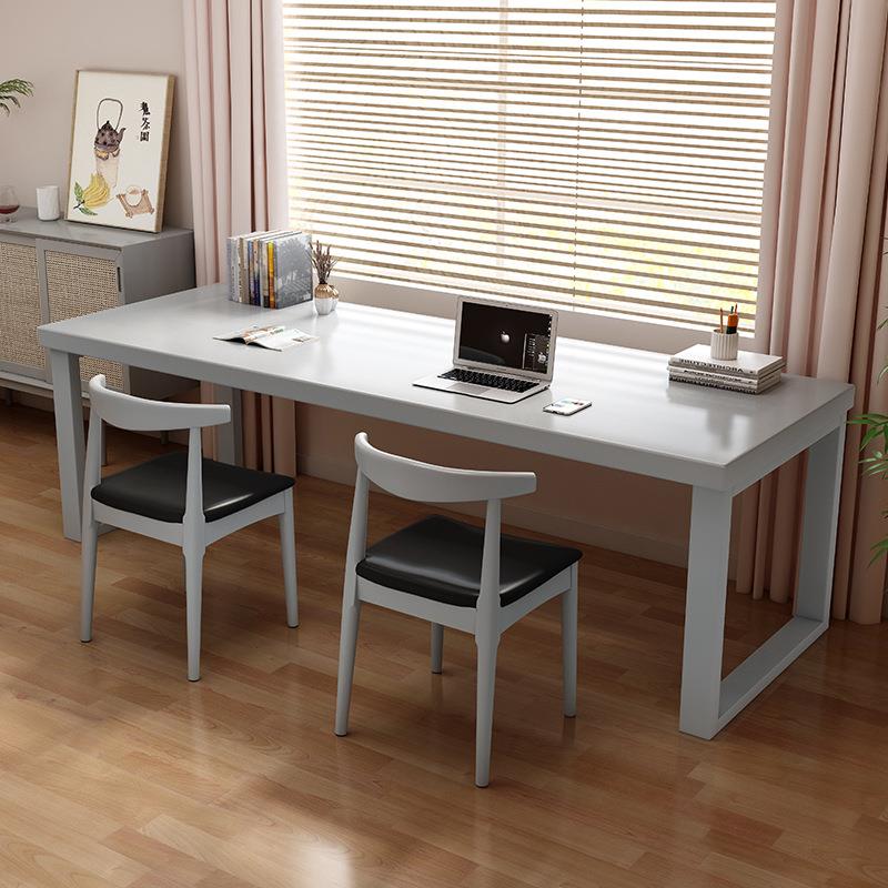 双人办公桌家用约书桌实木电脑卧室学生学HHZ习子桌写简字台工桌