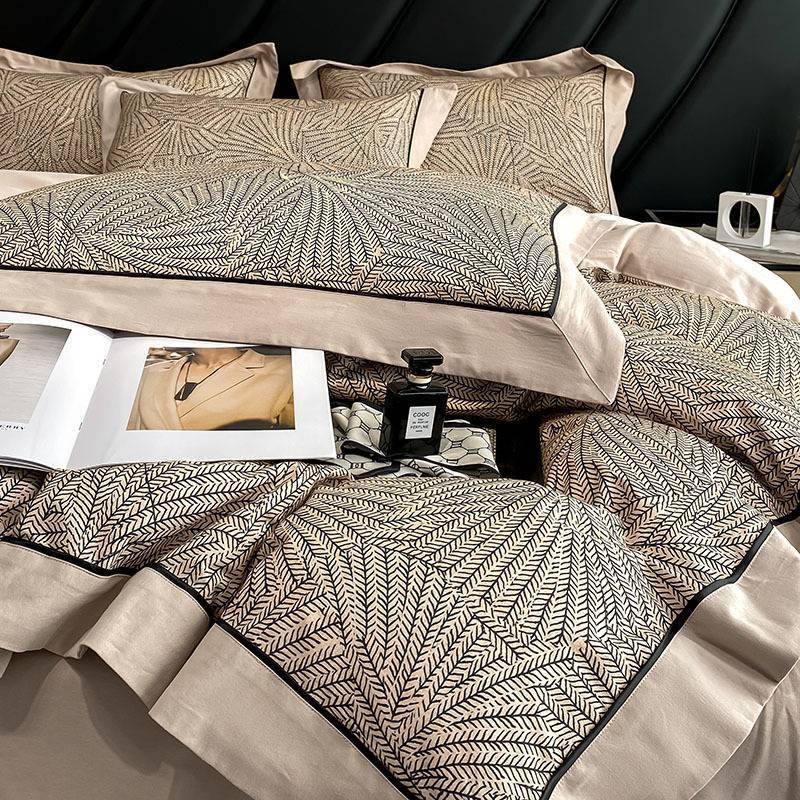 GWX端欧式风四纯棉季磨毛四件套高密床单亲肤被套全棉床上高品用