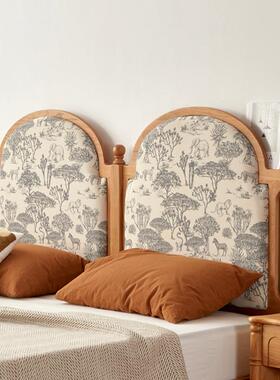 美樱桃木原木仲夏夜双人床黑胡桃实木XVA法复古软包全式北木布艺