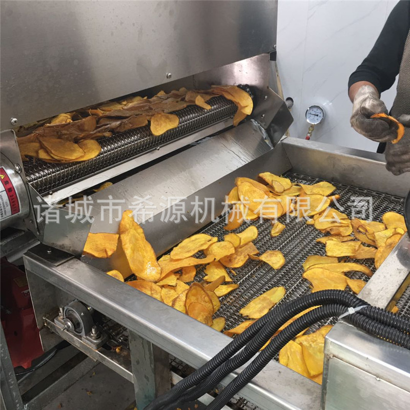 大型全自动鲜切红薯片油炸机 红薯片地瓜片油炸设备 红薯条生产线