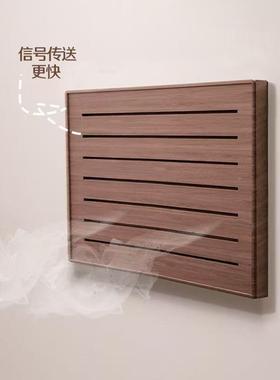 黑胡桃实木弱箱电遮挡装OCJ饰盖板电箱画多媒体网表线盒遮挡箱免