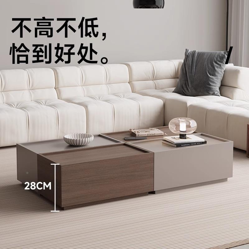 fLE创意现拼代简约奢轻方形物茶几储客厅家用JVV沙发测边柜可接
